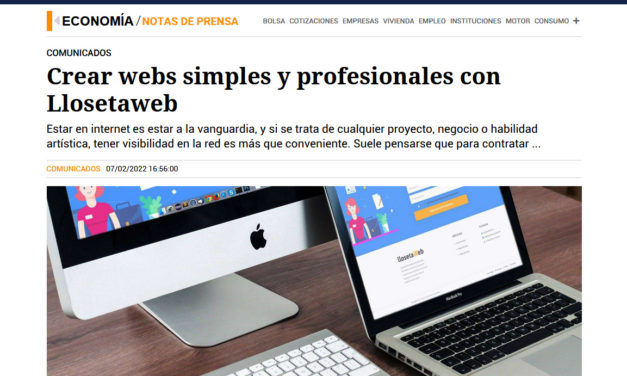 Varios digitales nacionales destacan el último proyecto de diseño web en Mallorca: LlosetaWeb.com