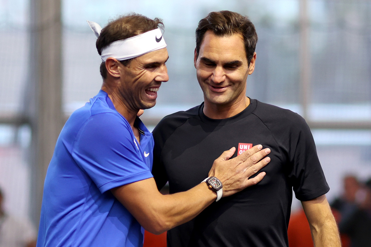 Nadal y Federer, en un momento del último partido en la carrera profesional del suizo.