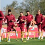 Un momento del entrenamiento del Sevilla.