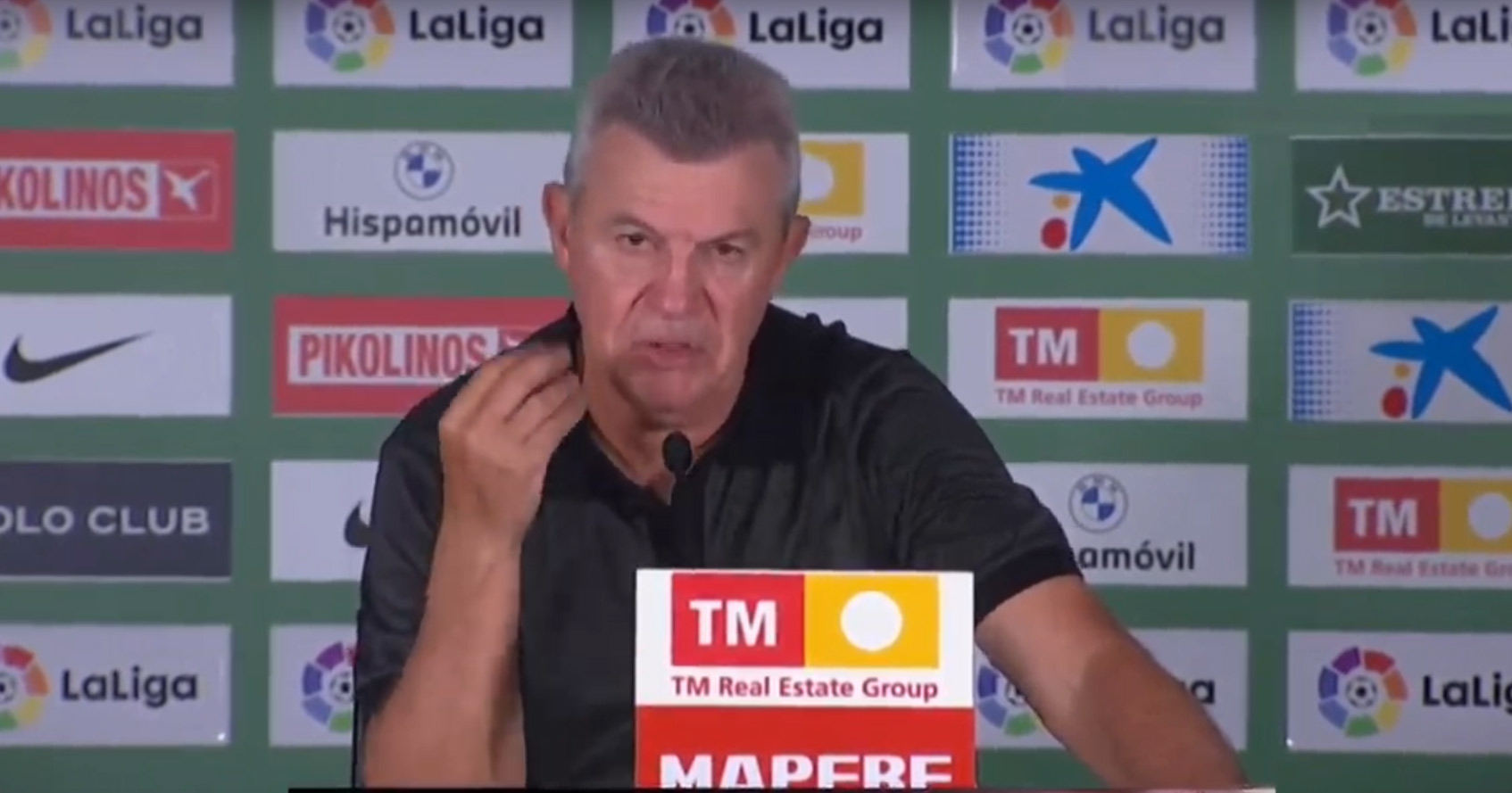 Javier Aguirre, en la sala de prensa del Martínez Valero tras el empate ante el Elche.