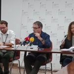 El director general del Servicio de Salud, Manuel Palomino, acompañado de la directora de Gestión y Presupuestos, María del Mar Rosellò, y por el subdirector de Infraestructuras, Yago Gómez. - EUROPA PRESS