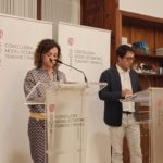 La consellera de Hacienda y Relaciones Exteriores, Rosario Sánchez, y el conseller de Modelo Económico, Turismo y Trabajo, Iago Negueruela, en rueda de prensa. - EUROPA PRESS