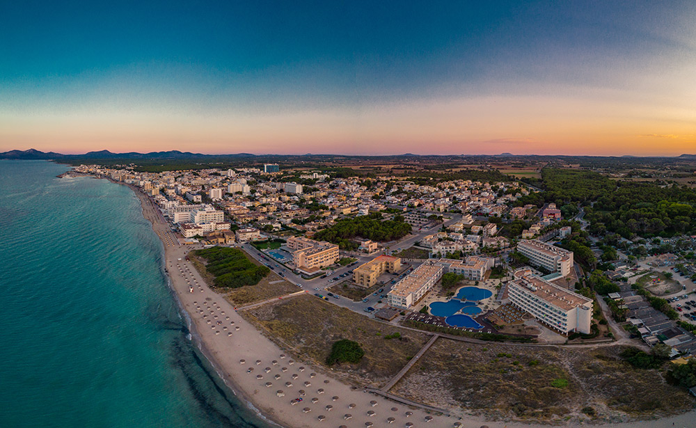 Vista aérea de la playa de Muro.