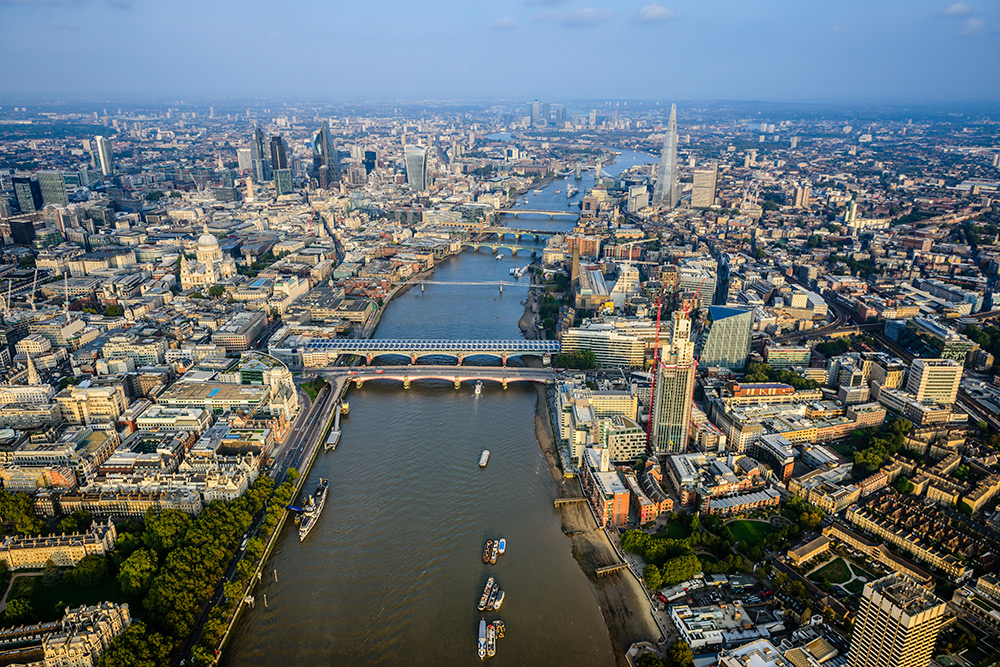 Vista aérea de Londres.
