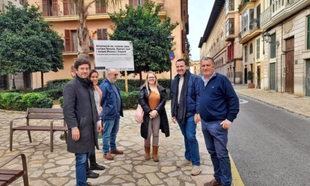 El nuevo eje para peatones de las calles Temple-Ramon Llull aportará 1.000 metros más a las aceras