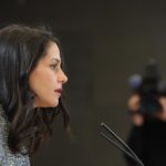 La exlíder de Ciudadanos Inés Arrimadas, en una rueda de prensa sobre actualidad política, en el Congreso de los Diputados. - Jesús Hellín - Europa Press