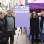 La candidata de Podemos a la alcaldía de Palma, Lucía Muñoz, y el portavoz de Podemos Palma, junto con otros representantes del partido en el acto 'La Fuerza que Transforma', este sábado en la calle Nuredduna - PODEMOS