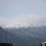 Nieve en las cumbres de la Serra de Tramuntana (Baleares).