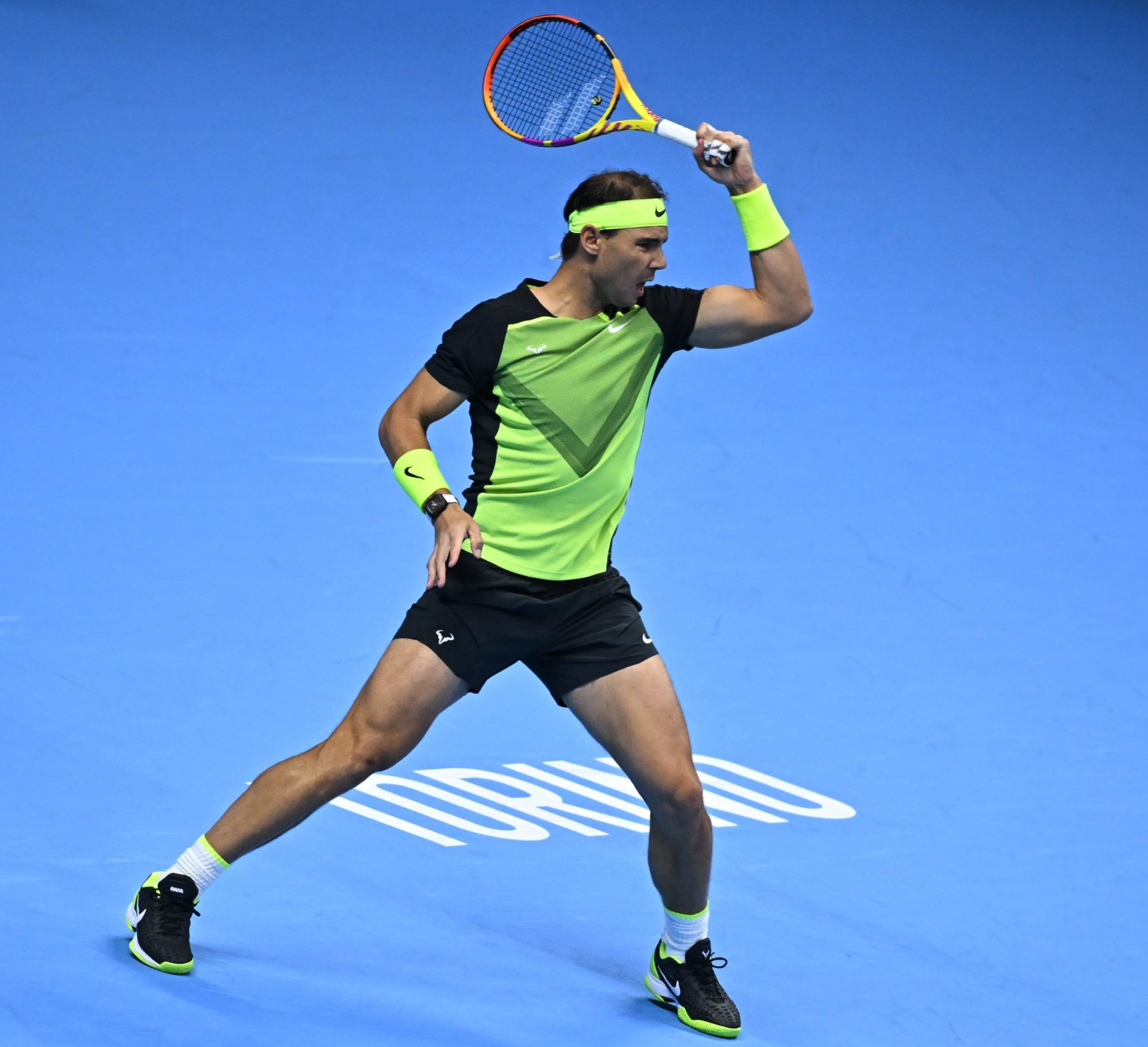 Rafa Nadal, en un partido de las finales ATP.