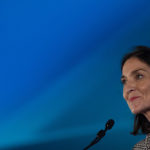 La ministra de Industria, Comercio y Turismo, Reyes Maroto, interviene en el acto de clausura de la IX edición del Foro de Innovación Turística Hotusa Explora, en el hotel Eurostars Madrid Tower, a 16 de enero de 2023, en Madrid (España). - Jesús Hellín - Europa Press