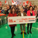 Virgilio Moreno, con Francina Armengol y Catalina Cladera en la presentación de su candidatura.
