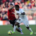 Vinicius Jr, en Son Moix, en una acción del partido ante el RCD Mallorca.