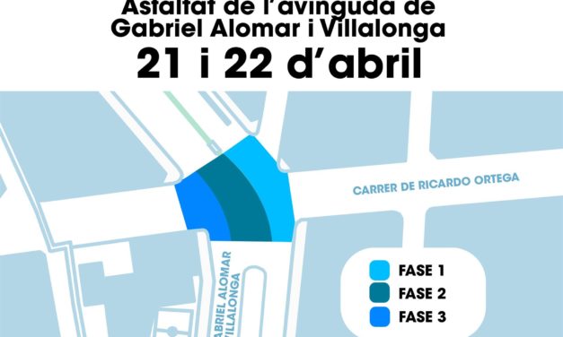 Las obras en el cruce de la avenida Gabriel Alomar y la calle General Ricardo Ortega finalizarán este sábado