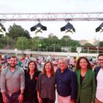 Armengol, Cladera y Rodríguez, junto a otros socialistas en la tradicional Festa de la Rosa de Calvià, en Santa Ponsa. - PSIB-PSOE