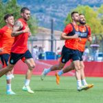 Un momento del último entrenamiento previo al partido. Foto: RCD Mallorca.