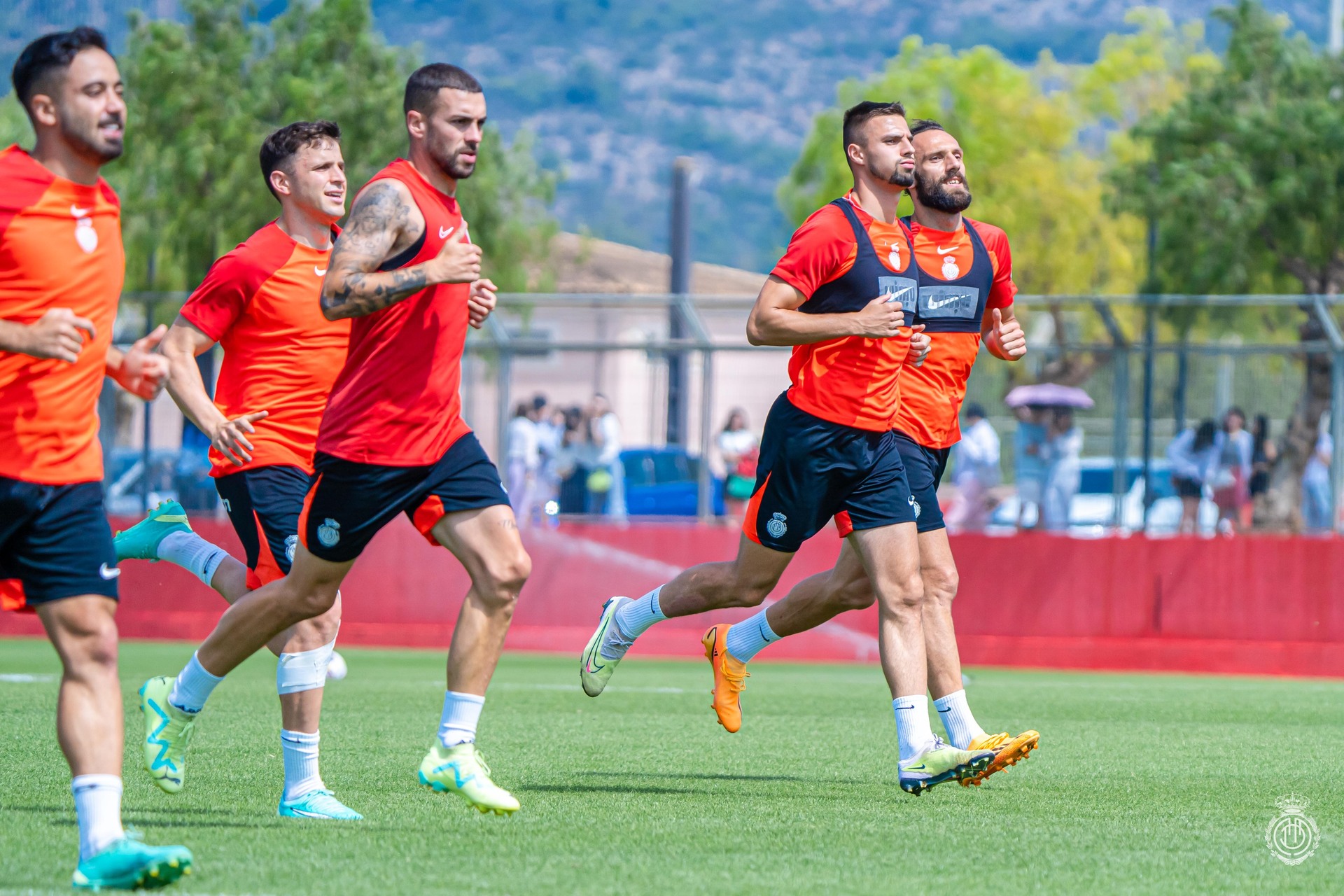 Un momento del último entrenamiento previo al partido. Foto: RCD Mallorca.