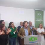 El candidato de Vox al Govern, Jorge Campos, comparece en la sede del partido en Palma tras los resultados del 28M. ESPAÑA EUROPA ISLAS BALEARES POLÍTICA