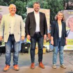 Alzamora, Apesteguia y Truyol, en el acto de cierre de campaña de MÉS. - MÉS