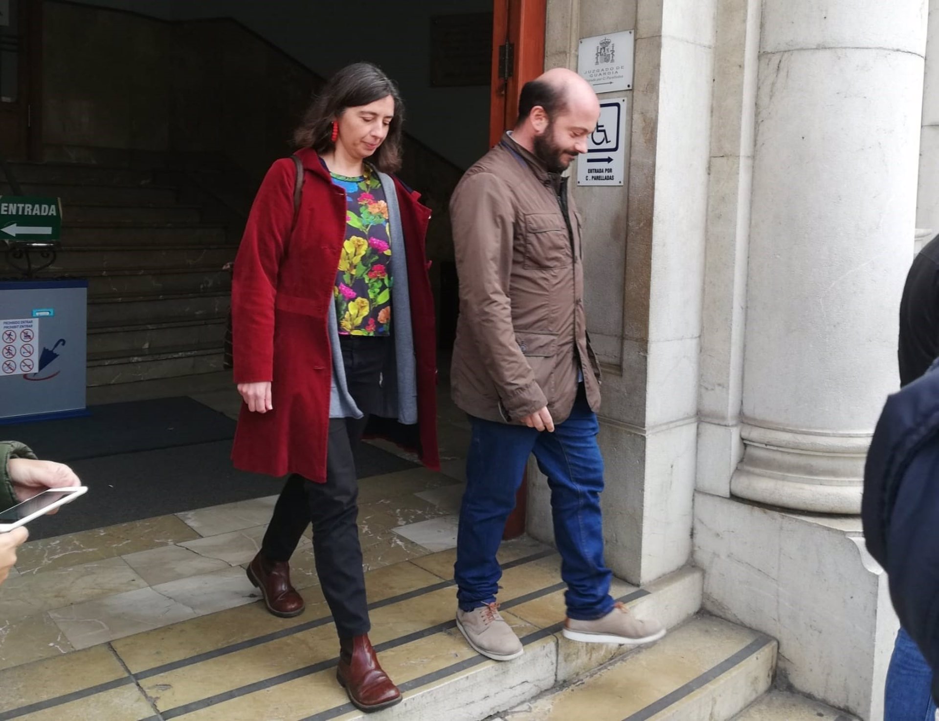 La expresidenta de Emaya, Neus Truyol, saliendo del juzgado tras declarar por la investigación sobre los vertidos de aguas fecales a la Bahía de Palma, a 14 de febrero de 2020.
