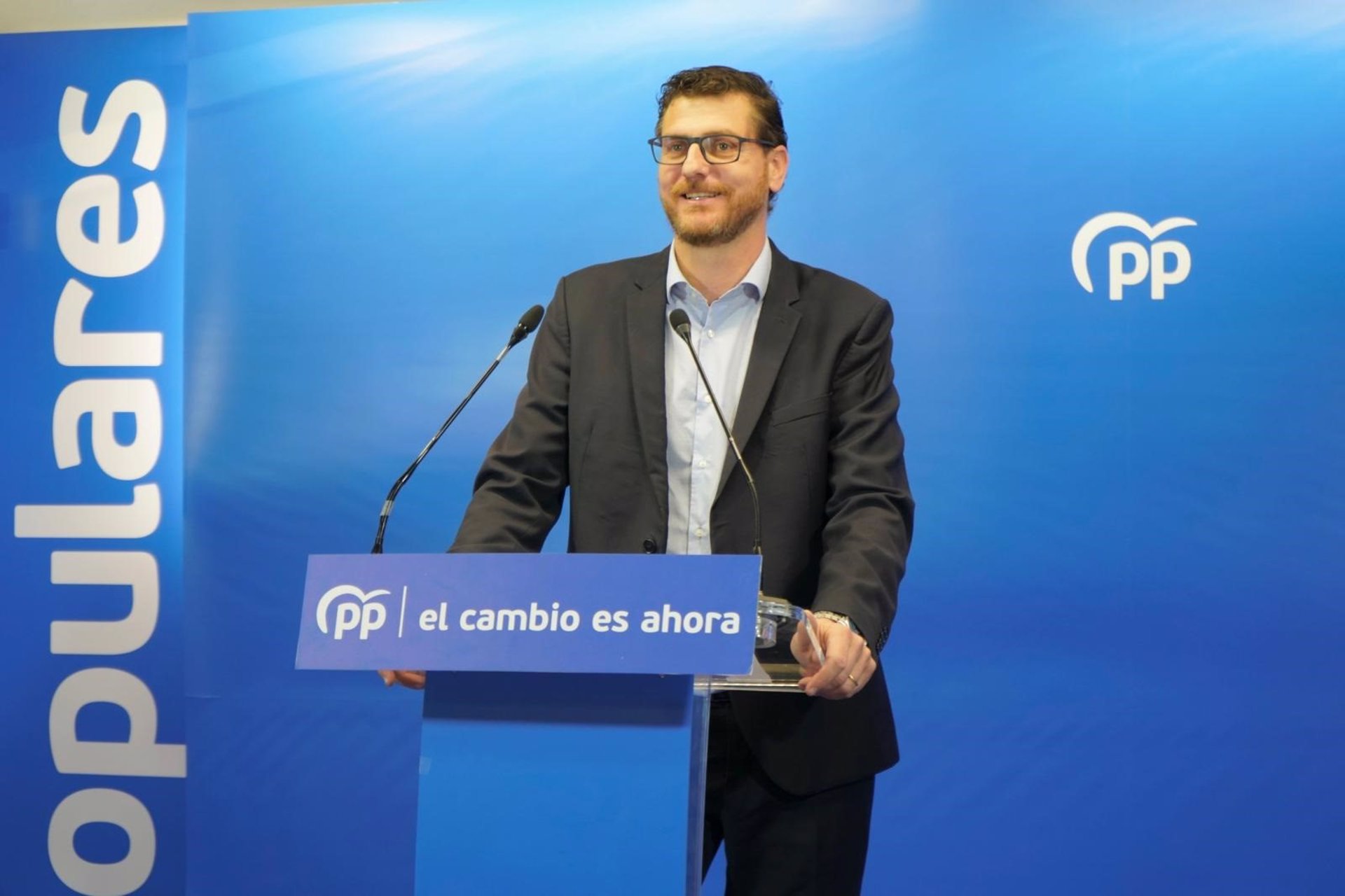 El portavoz de campaña del PP balear, Sebastià Sagreras, en rueda de prensa.