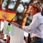 El cabeza de lista de Vox por Baleares para el 23J, Jorge Campos, durante un mitin en La Seu. - TOMÀS MOYÀ