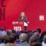 La vicepresidenta primera y ministra de Economía, Nadia Calviño, interviene durante presentación del programa electoral del PSOE para las elecciones generales en Madrid, en el Espacio Próxima Estación, a 7 de julio de 2023, en Madrid (España). - Alberto Ortega - Europa Press