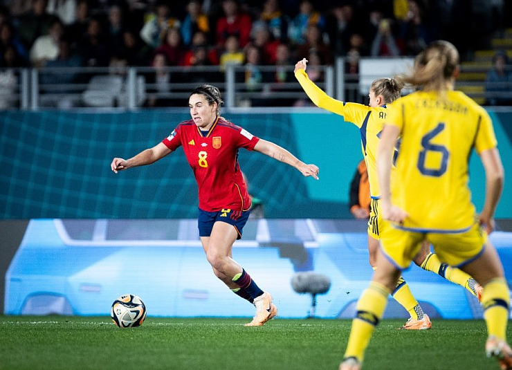Mariona Caldentey, en un momento de la semifinal del Mundial de España.