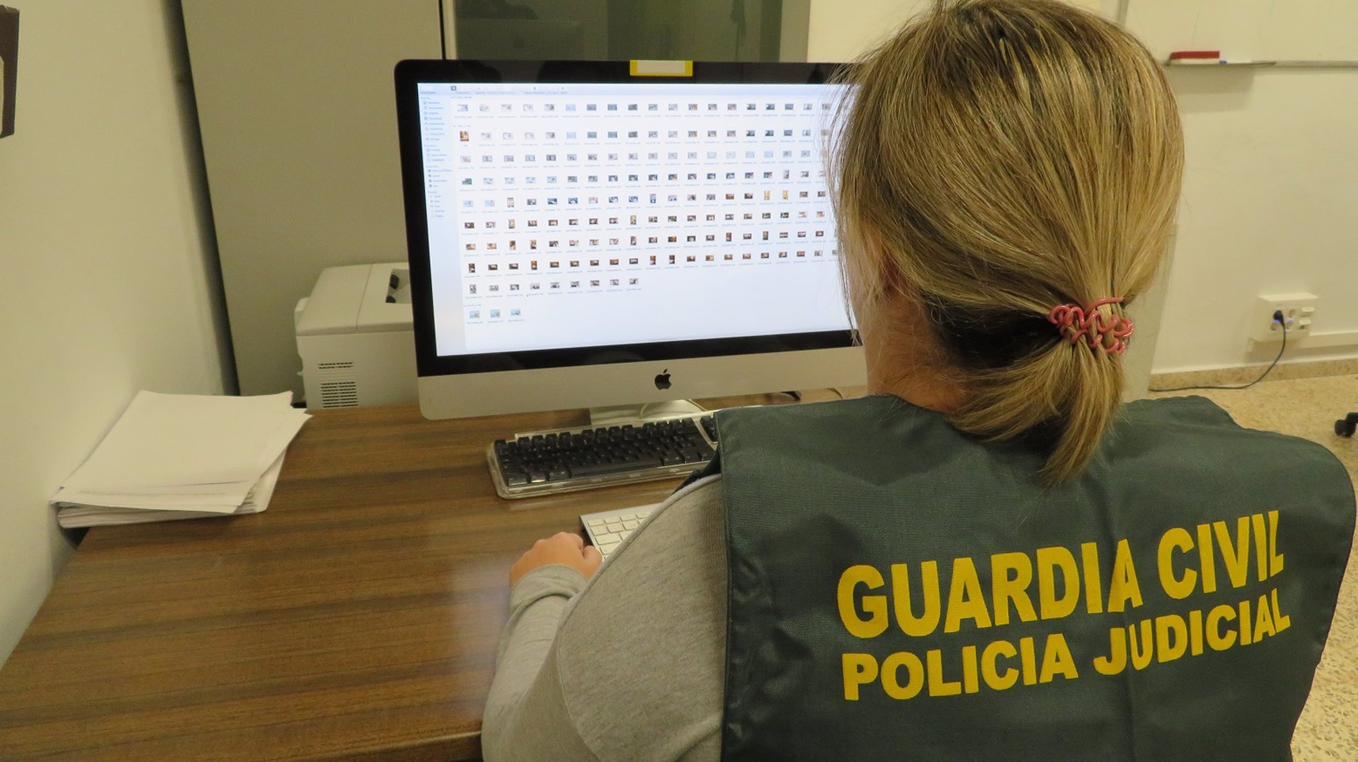 Agente de la Guardia Civil, frente a un ordenador. - GUARDIA CIVIL