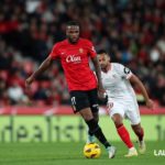 Cyle Larin marcó el gol del Mallorca ante el Sevilla en Son Moix.