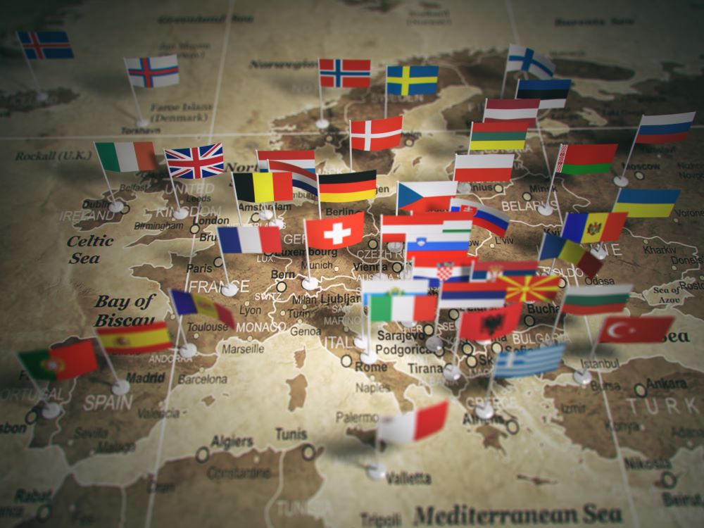 Mapa de la Unión Europea.