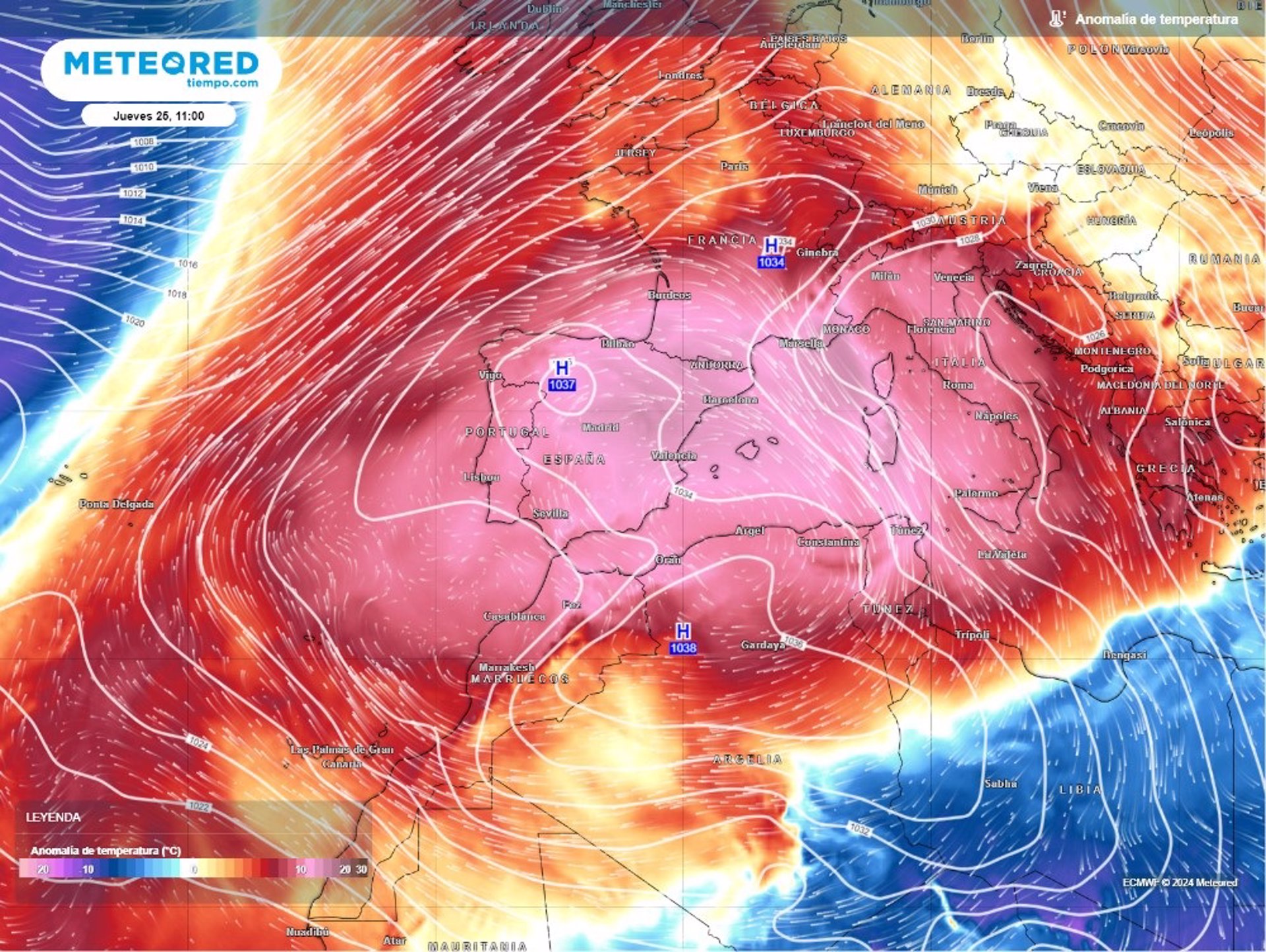 Un potente anticiclón con aire subtropical se ha asentado sobre la Península y con temperaturas muy altas para enero. - METEORED