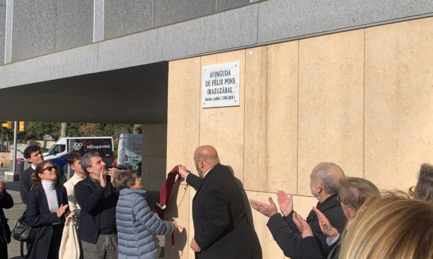 Inaugurada la Avenida Fèlix Pons, que rinde homenaje a su legado de “ejemplaridad y compromiso”
