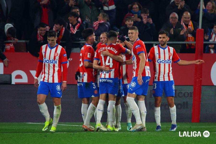 Un momento del Girona - Atlético de la jornada 19.