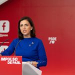 La portavoz de la Comisión Ejecutiva Federal del PSOE, Esther Peña, en una comparecencia en la sede del partido en la calle Ferraz. - PSOE