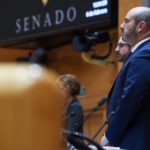 El presidente del Senado, Pedro Rollán, durante una sesión de control al Gobierno en la Cámara Alta, a 6 de febrero de 2024, en Madrid (España). El Gobierno afronta esta sesión de control con incertidumbre después de que el PP manifestase que ha - Gustavo Valiente - Europa Press - Archivo