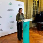 La portavoz de Vox en el Parlament, Idoia Ribas, en declaraciones a los medios. - EUROPA PRESS