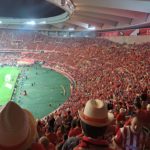 La afición del Mallorca, en la grada de La Cartuja.