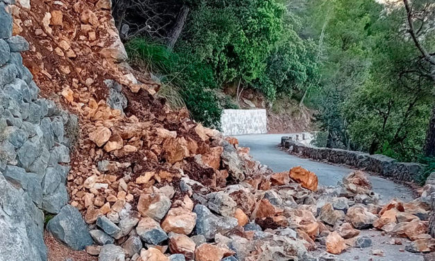 El Consell comenzará antes del lunes la reconstrucción de la pared caída en la carretera entre Valldemossa y el puerto