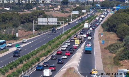 Otro accidente provoca seis kilómetros de retención en la autopista de Llucmajor