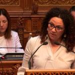 La portavoz del PSIB en el Consell de Mallorca, Catalina Cladera, durante su intervención en el pleno del Debate de Política General. - CONSELL DE MALLORCA