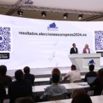 El secretario de Estado de Comunicación, Francesc Vallès, y la subsecretaria del Ministerio del Interior, Susana Crisóstomo, en rueda de prensa presentan el dispositivo puesto en marcha en el Centro Nacional de Datos, en Ifema para las elecciones europeas - FERNANDO.CALVO