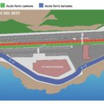 Plano detalle con los nuevos carriles de entrada en el dique del Oeste de Palma. - APB