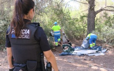Un operativo especial en Sant Antoni desmantela ocho asentamientos ilegales en la zona de sa Talaia