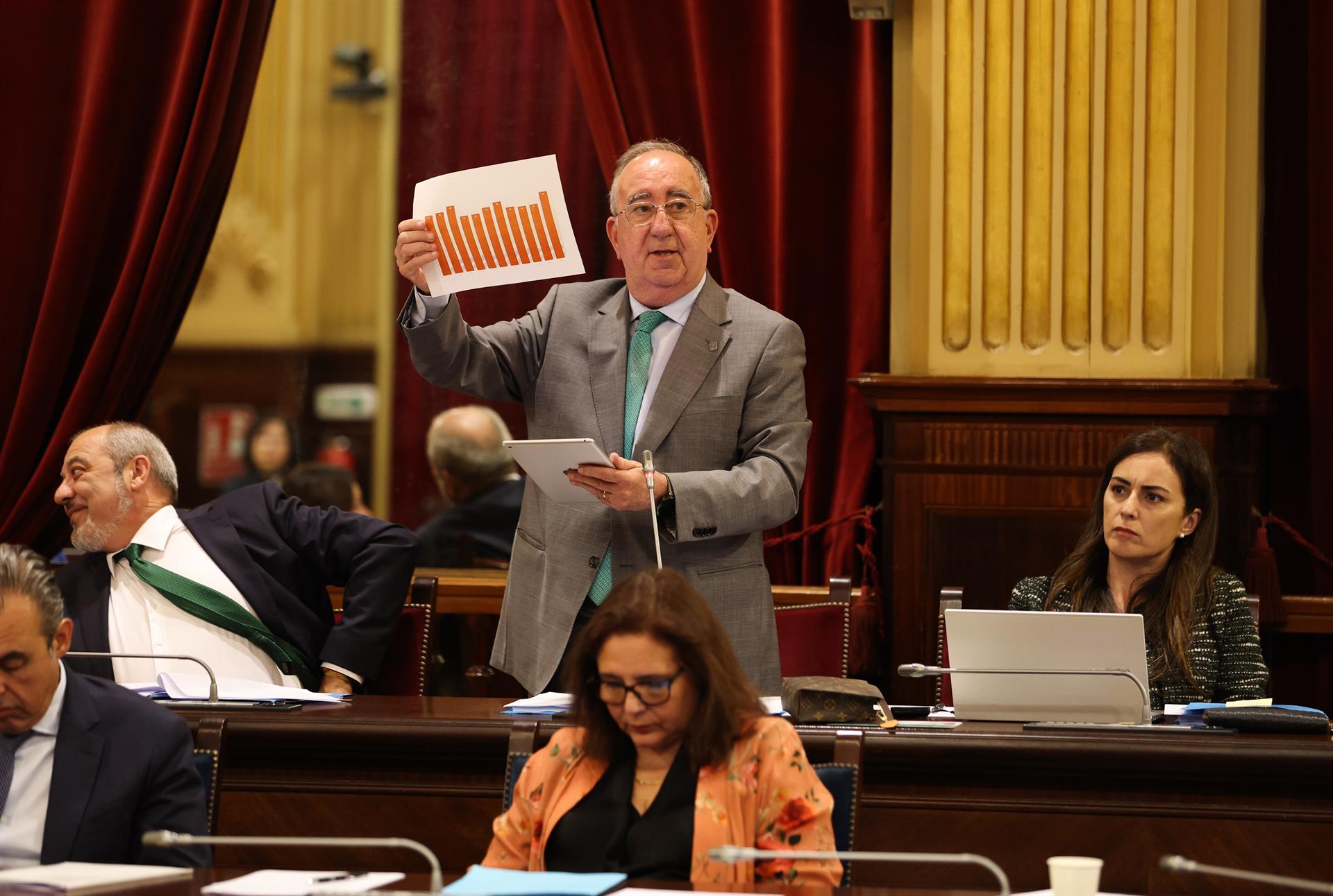 El diputado de VOX, Agustín Buades, durante un pleno en el Parlament. - Tomàs Moyà - Europa Press - Archivo