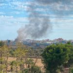 Autobús Vía de Cintura incendiado.