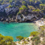 Vista aérea de Cala Turqueta, en Menorca.