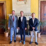 El conseller de Vivienda, Territorio y Movilidad, José Luis Mateo; el presidente del Consell, Llorenç Galmés, y el conseller insular de Territorio, Movilidad e Infraestructuras, Fernando Rubio. - CONSELL DE MALLORCA