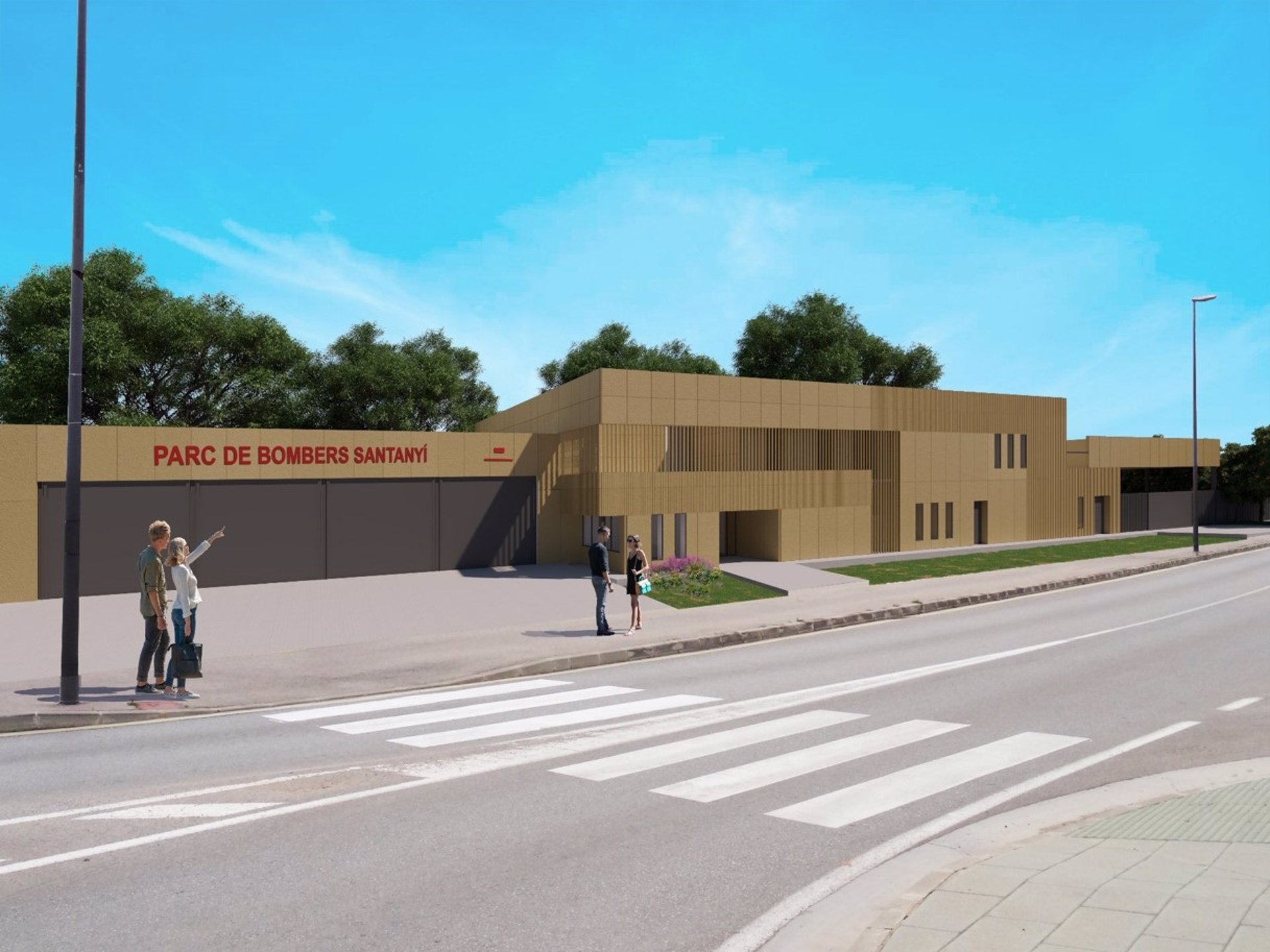 Fachada del futuro parque de bomberos de Santanyí - CONSELL DE MALLORCA