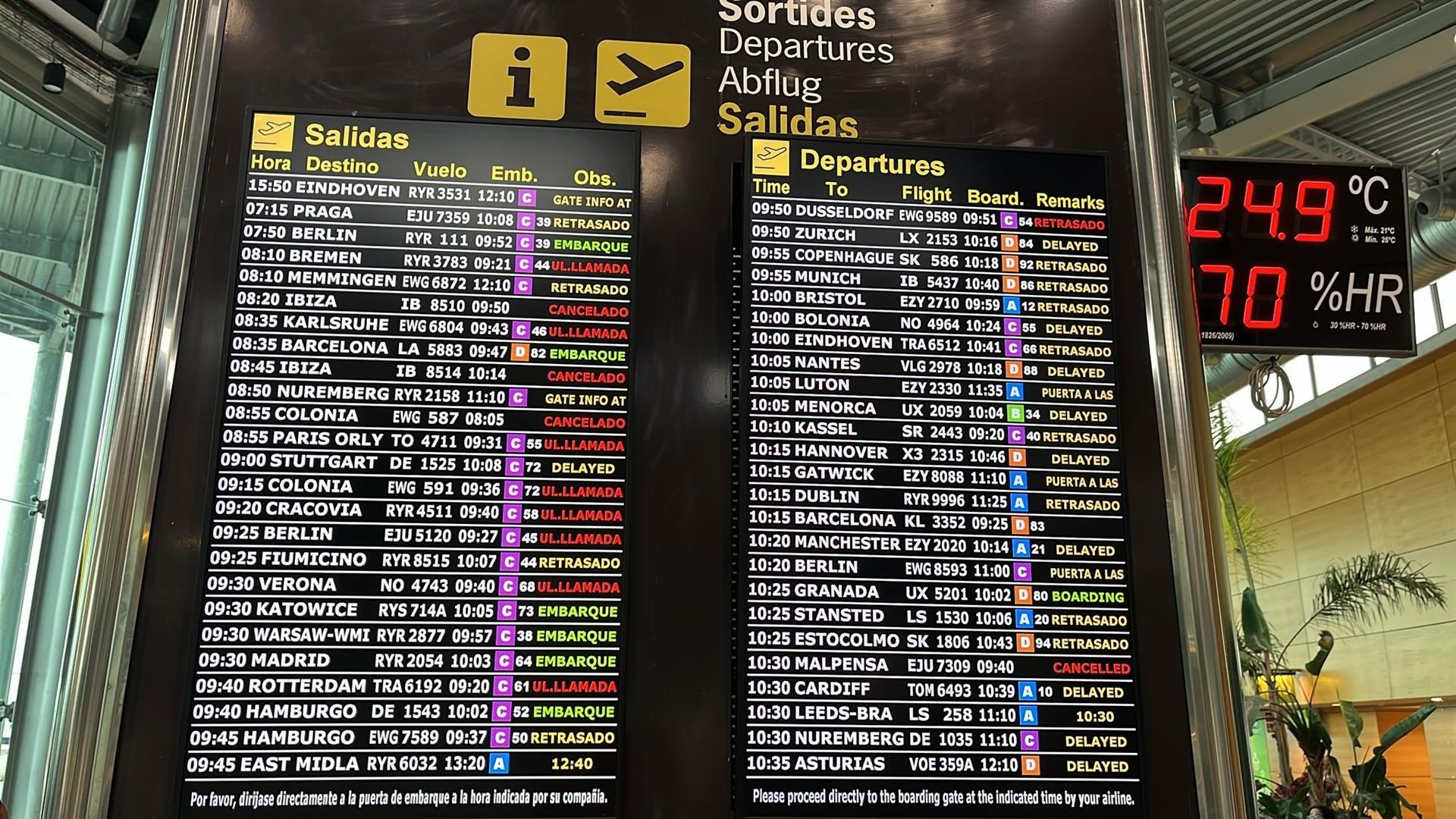 Información de salida de vuelos del aeropuerto de Palma - EUROPA PRESS