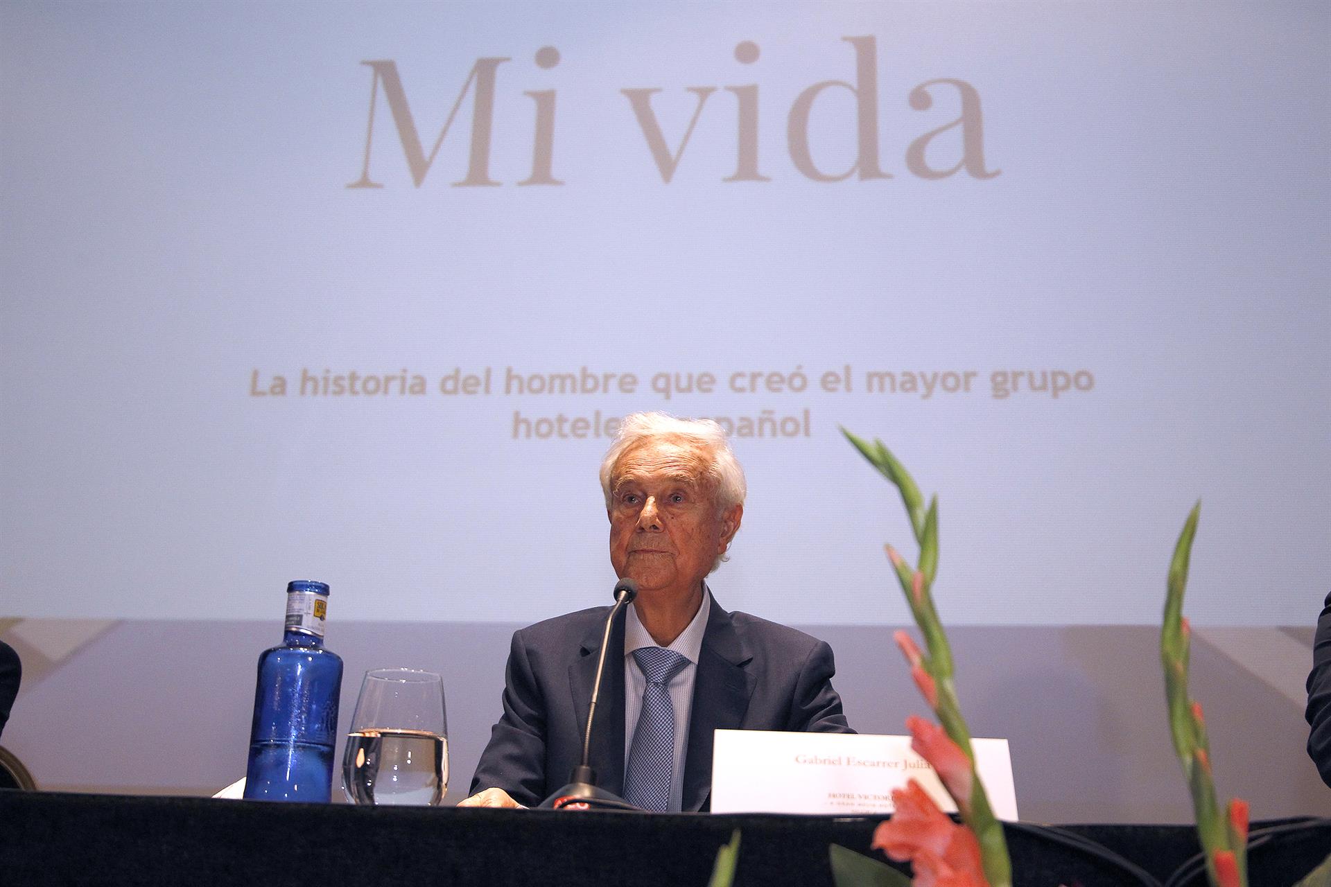 El fundador de Meliá Hotels International, Gabriel Escarrer Julià, durante la presentación de su libro de memorias 'Mi vida' - Isaac Buj - Europa Press - Archivo